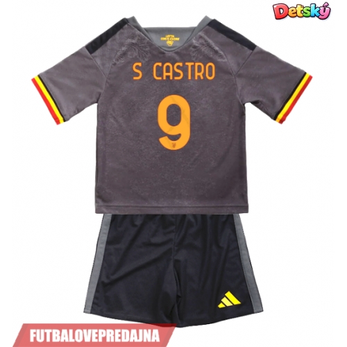 Lacne Dětský Futbalové dres AS Roma Santiago Castro #9 2026-27 Krátky Rukáv - Tretina (+ trenírky)
